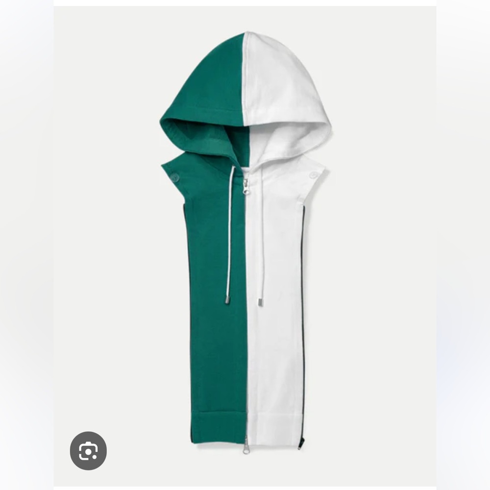 $250 Veronica Beard Green White Hoodie Dickey Jacket insert.